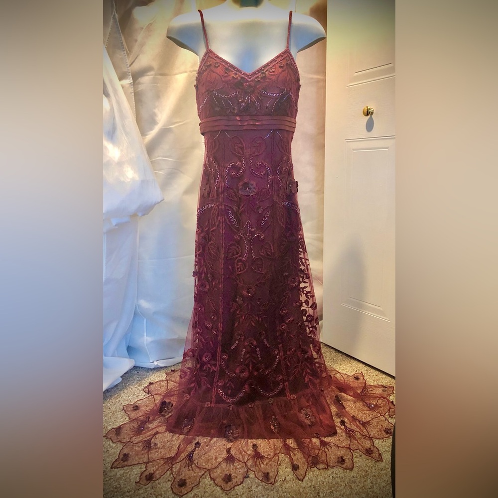 Beautiful Sue Wong Burgundy Dress